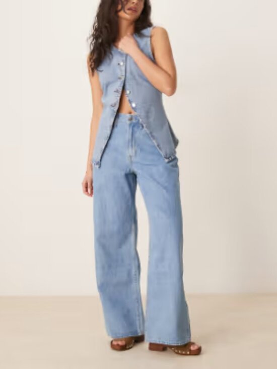 Abercrombie & Fitch Denim - Abercrombie & Fitch Curve Love High Rise Wide Leg Jean